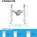 Bedside Commode for Seniors, FSA/HSA Eligible Bedside Toilet with Adjustable Width and Height, 400 LBS Weight Capacity, 16.5 Inch Extra Large Soft Seat Plate