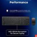 Lenovo Essential Wireless Combo Keyboard & Mouse Gen 2 US English, 2.4 GHz Wireless USB Connection, AES-128 Encryption for the Keyboard, Full-Size Right or Left Hand Optical Sensor Mouse, Black