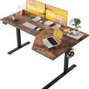 Agilestic Electric Standing Desk, L-Shaped 59 Inches Height Adjustable Desk, Sit and Stand up for Work Office Home, Ergonomic Rising Computer Table for Home Office with Splice Board, Rustic Brown