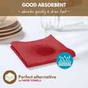 Native Fab Waffle 18 Pack Dish Cloths - 100% Cotton, 12"x12", Absorbent, Quick Drying, Washable Towels for Cleaning, Cooking & Baking - Ideal for Home, Hotels, Bars, Restaurants, Multiple Use - Red