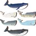 Wesiti 6 Pcs Wooden Whale Wall Art Bulk Nautical Coastal Theme Ocean Fish Hanging Decor Rustic Vintage Whale Wall Pediments Ornaments with Screws for Housewarming Living Room Bathroom Bedroom Nursery