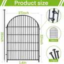 ADAVIN Garden Fence Animal Barrier with Gate 32 in(H)35 Ft(L) 16 Panels,Rustproof Metal Wire Tall Fencing Border for Dogs Rabbits,Outdoor no dig pet Fences,Black Flower Edging for Yard, Arched