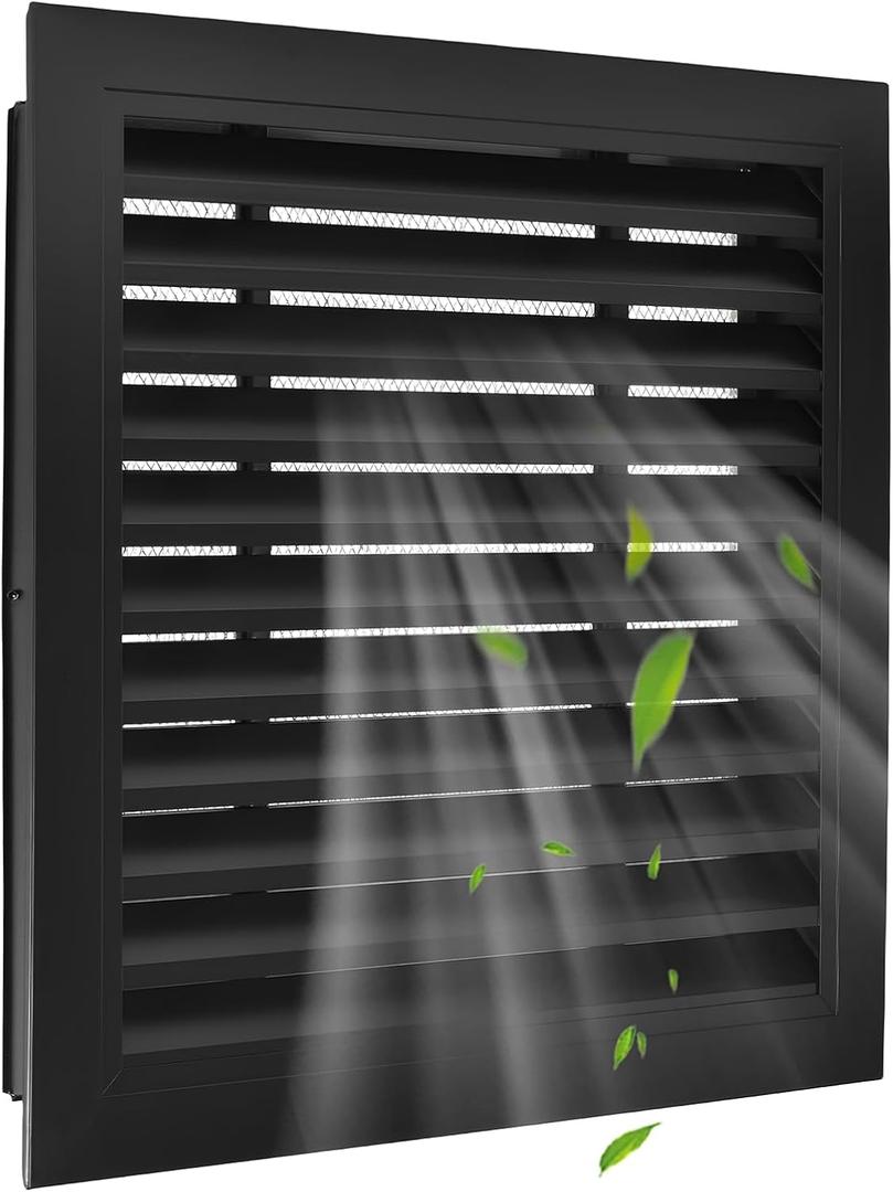 18" X 18" Aluminum Gable Vent with Screen, Never Rust Gable Vents for Shed，Reducing Indoor Temperature - Ideal for Wall, Attic,Shed,Door, and Shipping Container，Vent Opening: 16" x 16"