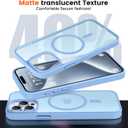 for iPhone 15 pro max Phone Case, Compatible with Magnetic, Military Grade Drop Protection Translucent Matte Shockproof Anti-Scratch Case for iPhone 15 pro max (Azure Blue)