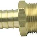 LTWFITTING No Lead Brass Barbed Fitting Coupler/Connector 5/8" Hose Barb x 3/4" Male NPT Fuel Gas Water (Pack of 5)