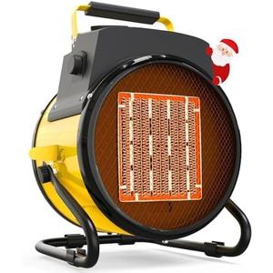 Outdoor Heater for Patio, 1500W Electric Garage Outdoor Heaters with 3 Modes, 3s Fast Heating, with Overheat Protection, Electric Space Heaters for Patio, Garage, Greenhouse, Office (Yellow)