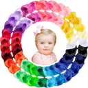Oaoleer 30 Colors Grosgrain Ribbon Hair Accessories - 3 Inch Bows, Clips, Barrettes, and Alligator Clips for Girls, Toddlers, Kids, and Teens