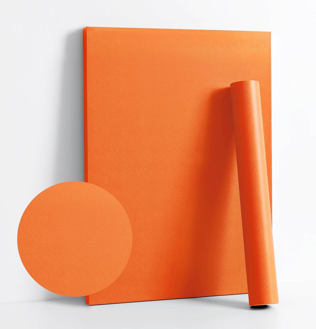 Dimoon 118''x17.7'' Orange Peel and Stick Wallpaper Contact Paper Modern Self Adhesive Wall Paper Removable Renter Friendly Textured Solid Color Shelf Vinyl Roll (118''x17.7'',Tropical Orange)