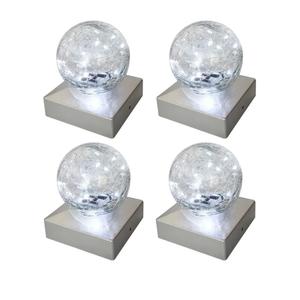 SUNNYPARK Solar Post Lights - Outdoor Post Cap Light for Fence Deck or Patio Garden Decoration- Solar Powered Gazing Ball Caps, LED Lighting, Lamp Fits 4x4 - White 4 Pack, Cool White
