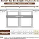 1 Diameter Curtain Rods Itself is 30 to 144 inch 1 Pack Fit 30-142 inch, 66 to 120 inch Window with Heavy Duty Adjustable Rod Matte Wood Grain Splicing Metal Extra Long Curtain Rod for Windows