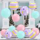Jetec 12 Pcs 24 Inch 16 Inch Pastel Inflatable Christmas Balls Large PVC Macaroon Color Inflatable Ornaments Blow up Candy Ball Decorations for Xmas Tree Holiday Yard Lawn Porch Outdoor