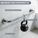 48 Inch Shower Grab Bar 1.25" Dia, 2 Pack Nickel Anti Slip Bathroom Grab Bar, 304 Stainless Steel Knurled Handicap Grab Bars, Safety Support Handrail,Bath Shower Handle for Elderly Injury Senior