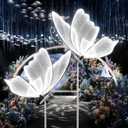 DYRABREST 2-Pack Butterfly Wedding Aisle Lights Romantic Butterfly LED Decoration Lights, Adjustable Height 57.5-70.1in LED Decor with Dual Mounting for Indoor Weddings (White, White Light)