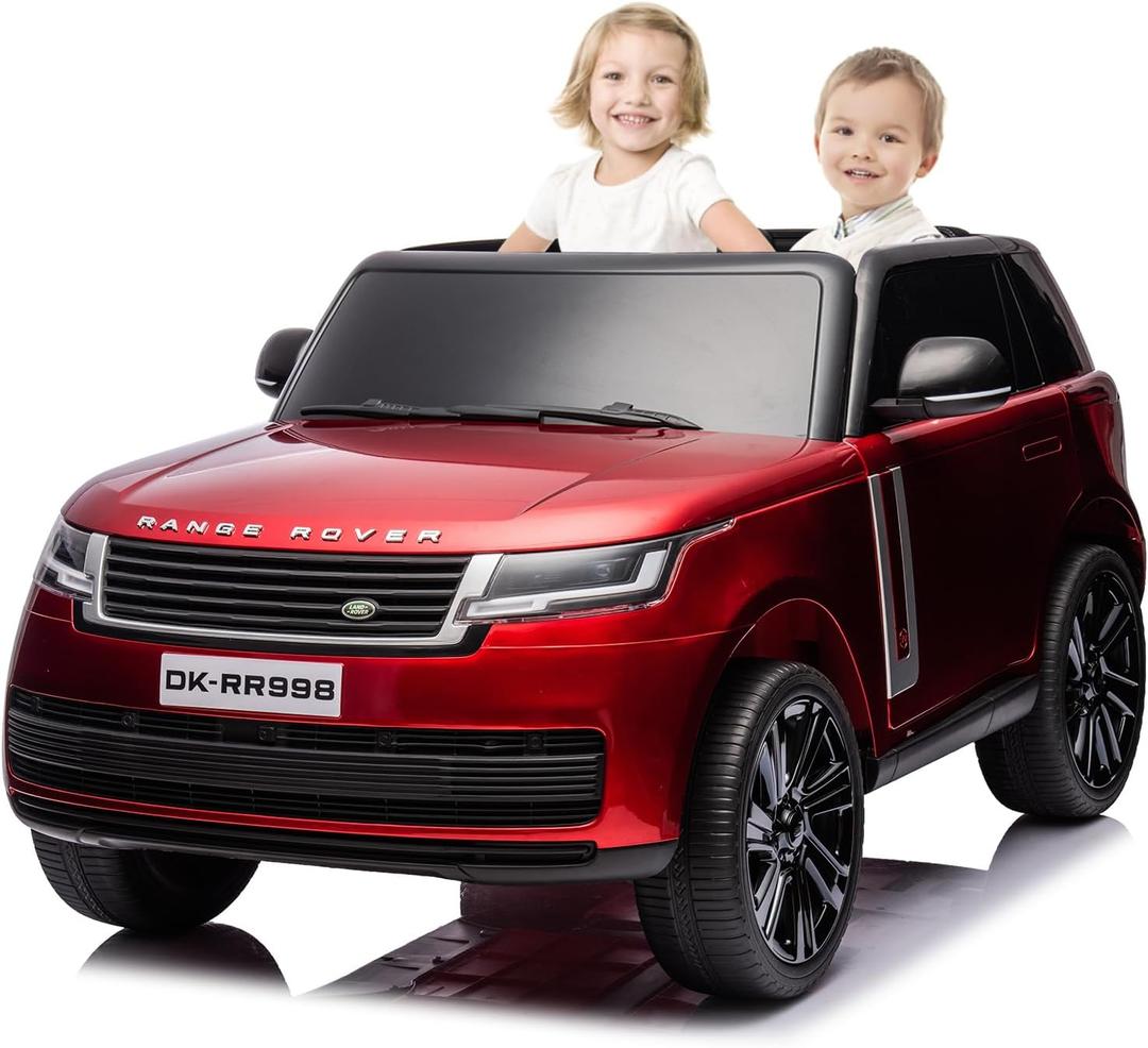 24V Officially Licensed Land Rover Ride On Car, Towallmark 2-Seater w/Parent Remote Control, 3 Speeds, Wireless Music, Spring Suspension, Led Lights, Electric Car for Kids Ages 37-95 Month, Claret