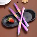 Rainbow Steak Knife Set, Kyrtaon Colorful Serrated Knife, Titanium Mutil-color Plating Stainless Steel Sharp Knives Set, Dinner Knifes Set of 8, Dishwasher Safe Sturdy And Easy To Clean