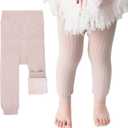 Toddler Girls Fleece Lined Leggings Baby Kids Cotton Winter Warm Thick Velvet Knit Tights Thermal Pant Trouser 1-2T (1-pack-pink)