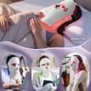 FOLOKE LED Light Therapy Mask Skin Care Mask, LED face & neck Red 6305nm & NIR 830nm Wavelength,USB C Rechargeable for Home Use Working Travel Yoga (Sakura Pink