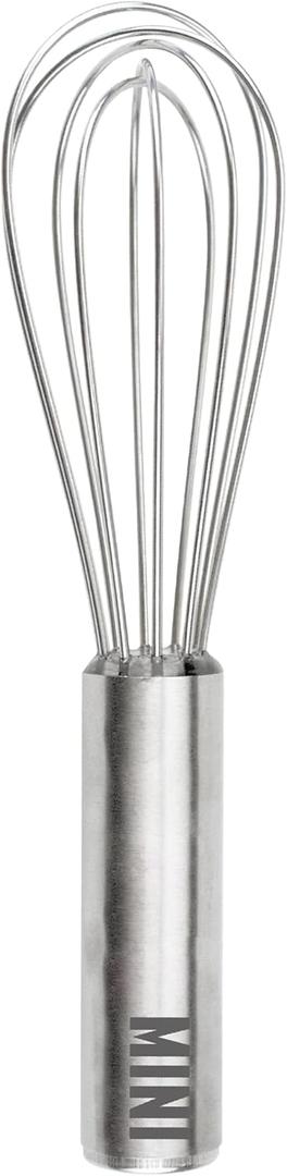 Tovolo Mini Whisk Stainless Steel 6 Inch Tiny Whipper for for Cooking Blending Mixing Stirring Whisking Egg Beating, Easy to Clean Dishwasher Safe Small Kitchen Mini Metal Whisk