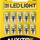 AUXITO 194 LED Bulb 6000K White 168 2825 W5W T10 Wedge 14-SMD Interior Car Bulbs Replacement for Dome Map Door Courtesy Trunk License Plate Parking Lights, 10 PCS