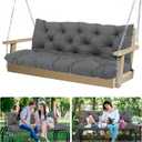 5 Inch Thick Waterproof Patio Porch Swing Cushions, 60x40 Inch 3 Seater Replacement Cushion with Backrest & 8 Ties, Fade-Resistant Outdoor Bench Swing Pad, 60405inch