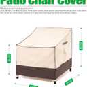 F&J Outdoors Patio Chair Covers, Beige + Coffee, 35"W x 39"D x 36"H, 2-Pack