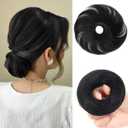 Human Hair Bun Messy Bun Hair Piece Fake Hair Bun Scrunchie,Black | 100% Real Human Hair Bun with Natural Texture, Creates Messy Bun Updo Style for Women with Easy Daily Styling