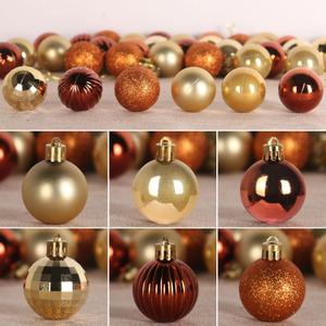 Bronze & Gold 2.5" Christmas Balls Christmas Tree Decoration Ornaments Shatterproof Hanging Balls for Birthday Halloween Holiday Wedding Decorations Set of 36pcs