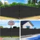 Bynbbur 4' x 25' Black Privacy Fence Screen Net Fencing 90% Privacy Blockage Windscreen Mesh Shade Cover with Copper Grommet for Patio Backyard Garden Swimming Pool, Zip Ties Included