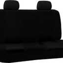 FH Group Car Seat Cover for Back Seat Cloth - Universal Fit Rear Seat Covers for Cars with Solid Bench,Car Seat Protector for Dogs and Kids,Car Interior Accessories for SUV,Sedan and Van Black