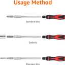 Amazon Basics Magnetic Ratcheting Wrench and Electronics Precision Screwdriver Tool Set, 73-Piece, with Carry Case for Household Repair, Small Jobs, Eyeglasses, Black/Red/Silver