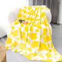 Fleece Blanket Soft Cozy Yellow Throw Blanket 50"x60" Lightweight Decorative Blanket for Couch Bed Yellow Gifts for Teens Girls Women Birthday