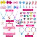 Jewelry Toys for Girls, Adjustable Rings, Bracelets, Necklaces, Butterfly Hair Clips, Toddler Bows, Unicorns Kids Toys Set for Princess Dress Up, Christmas Birthday Gifts, 3 4 5 6 7 8 9+ Year Old Girl