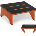 Step Stool Foldable, Wooden Step Stool with Non-Slip Rubber Stepping Platform, Folding Step Stools for Adults Seniors in Bedroom, Kitchen Bathroom, RV, Bed Steps for High Beds, No Assemble (Brown)