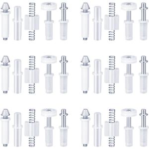 30 Pack Bifold Closet Door Hardware Repair Kit Spring Loaded Top Bottom Pivots Guide Wheels Track Rails for Folding Sliding Closet Cabinet Door Repair Replacement Tool Kit