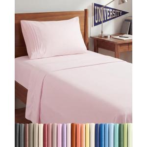 Twin XL Size 3 Piece Sheet Set - Comfy Breathable & Cooling Sheets - Hotel Luxury Bed Sheets for Women & Men - Deep Pockets, Easy-Fit, Soft & Wrinkle Free Sheets - Lavender Pink Oeko-Tex Bed Sheet Set