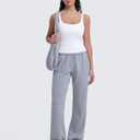 CRZ YOGA Seamless Womens U Neck Longline Sports Bra - Thin Strap Padded Workout Crop Tank Ribbed Open Back Yoga Camisole Top (White, XL)