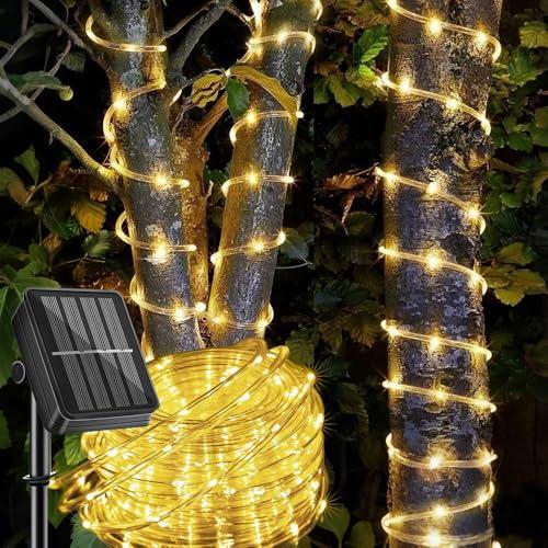 LairtPOW Solar Rope Light Waterproof IP65 39FT 100LEDs Outdoor LED ‎Solar Outdoor Lights for Party Garden Yard Home Wedding Christmas Halloween Holiday Tree Decoration Lighting Pack Of 2