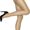 Hanes Alive Women's Full Support, Control Top, Reinforced Toe Pantyhose (Nude) Size F