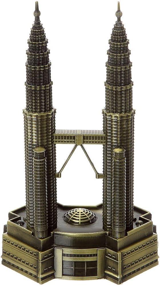 ZOVIE Petronas Twin Towers Statue Home Desk Decoration Make of Pure Copper Building Statue Sculpture for Home Decor (Twin Towers)