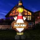12FT Giant Blow Up Thanksgiving Inflatable Turkey Outdoor Decorations with LED Lighted，Metal Floor Insert，Autumn Pilgrim Hat Feature - Perfect for Festive Home Display, Yard, Lawn & Garden Decor