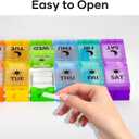 Push Button Weekly Pill Organizer 2 Times a Day, Medicine Pill Organizer, Pill Box Case 7 Day AM PM BPA-Free, Pill Container for Vitamins, Fish Oil, Supplements and Medication