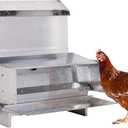 RentACoop Automatic Metal Treadle Feeder - Outdoor Use, Rainproof - Suitable for Chickens, Bantams, Poultry, Pheasants, etc. - 40lb Capacity