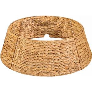 KOLWOVEN 42in Christmas Tree Collar, Christmas Tree Ring Adjustable Water Hyacinth Skirt, Christmas Tree Skirt for Decoration, Base Protection from Pets (Water Hyacinth) (Natural)