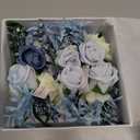 Ling's Moment Boutonniere for Men, 6pcs Groom Groomsmen Boutonniere with Built-in Pins, Artificial Flowers for Wedding Decor/Prom/Homecoming, etc.Dusty Blue Light Blue