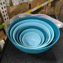 Edge Plastic Mixing Bowls 12 Piece Nesting Set 6 Prep Bowls and 6 Lids, for Baking, Cooking and Storing, Tonal Mint