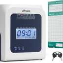 OFFNOVA Thermal Time Clock for Employees Small Business, No Ink Ribbons or Network Needed, in/Out Time Attendance Machine with 50 Time Cards, White