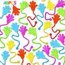 40PCS Glitter Sticky Hand Birthday Party Favors for Kids 4-8 8-12 Summer Goodie Bag Stuffers Classroom Treasure Box Toys Carnival Prizes Bulk Treat Trinket Pinata Fillers Mini Stuff End of Year Gifts