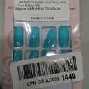 Teal Blue Press on Nails Medium Square, Soft Gel Fake Nails Short Coffin, Glossy Full Cover Acrylic Nails Press on with Nail Glue, Reusable Glue on Nail for Women, Easy to Apply, 28 Pcs