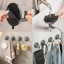 2PCS Suction Cup Hooks, No Drill Wall Mounted Towel Hooks for Bathroom Shower Tile Glass, Strong Hold Adhesive Free Hooks for Towels Robes Wreaths Coats Clothes Organization