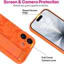 OOK Compatible with iPhone 17 Flower Case with Wrist Strap, Orange Rose Floral TPU Shockproof Protection Slim Cover with Camera Protection for Women Girls, for 6.3inch